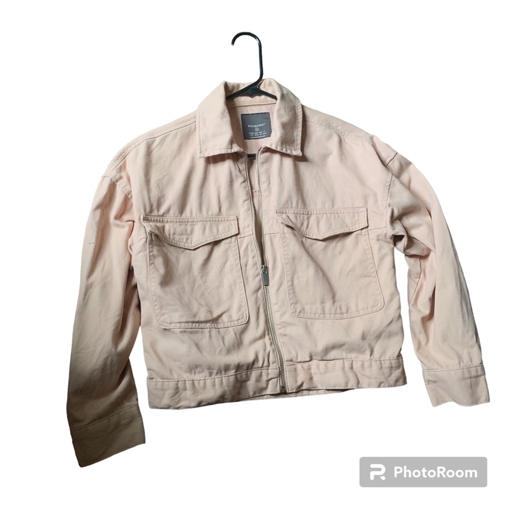 Primark Pink/Peach Cropped Denim Jacket Size XS